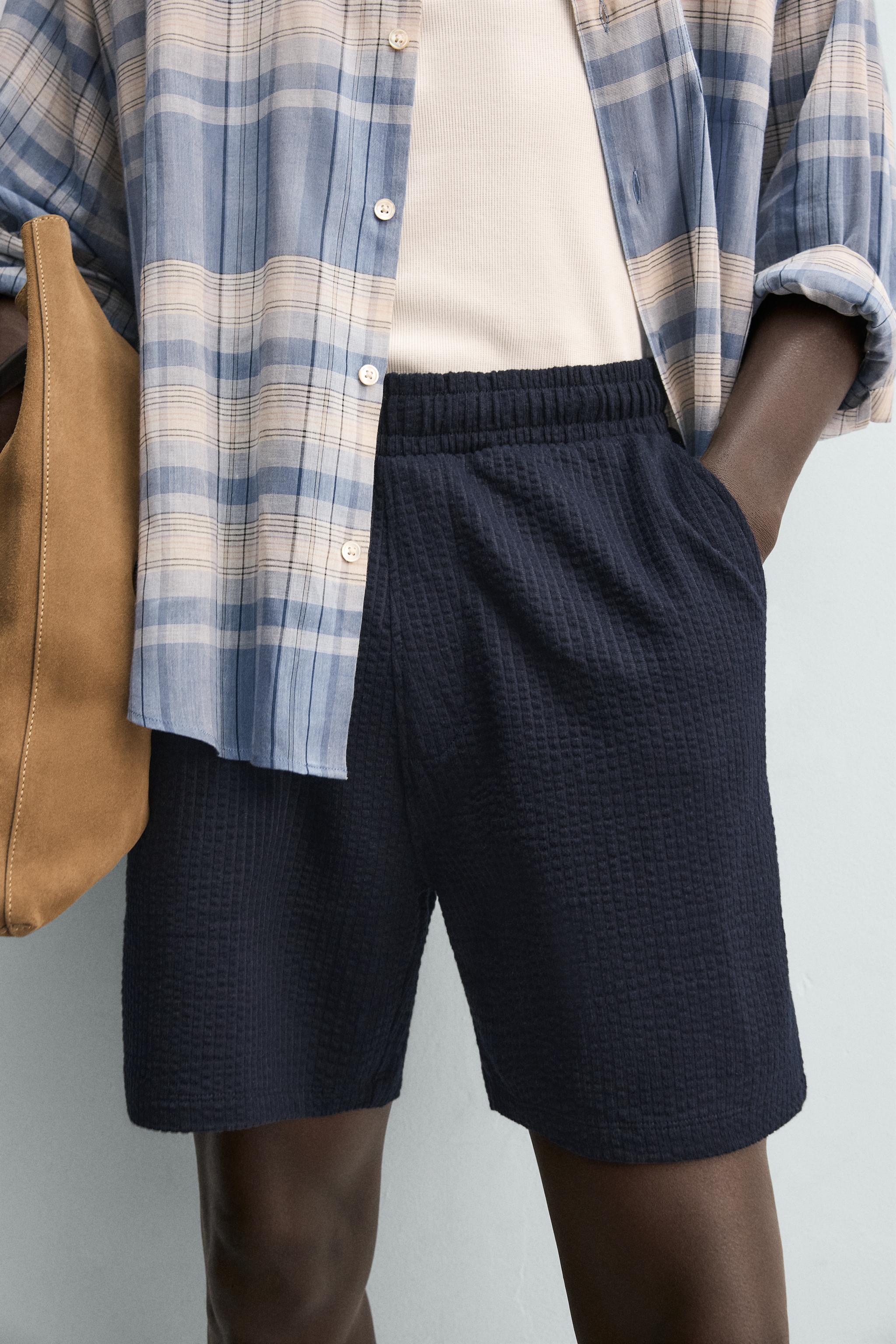 REGULAR FIT SEERSUCKER SHORTS